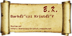 Barkóczi Kristóf névjegykártya