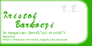 kristof barkoczi business card