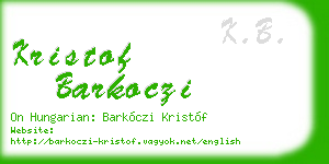 kristof barkoczi business card